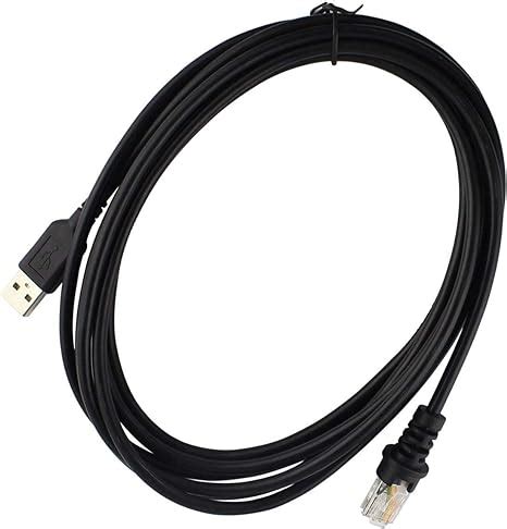 10FT USB Cable for Honeywell Metrologic Barcode Scanner MS7120 MS9540 MS5145 RJ48 to USB Type A