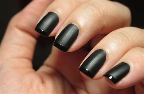 Black Matte Nails | Black Matte Glossy Tip | Butter London Kaelen Nails ...