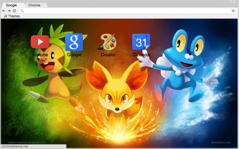 [Theme] Pokemon X&Y Starters Chrome Theme - ThemeBeta