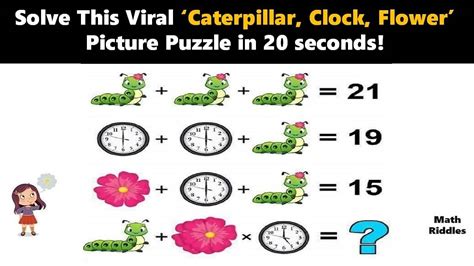 Math Riddles: Can You Solve This Viral ‘Caterpillar, Clock, Flower’ Picture Puzzle in 20 Seconds?