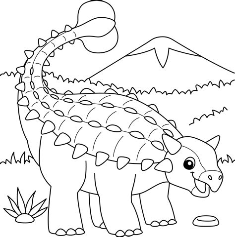 anquilosaurio para colorear para niños 6325848 Vector en Vecteezy