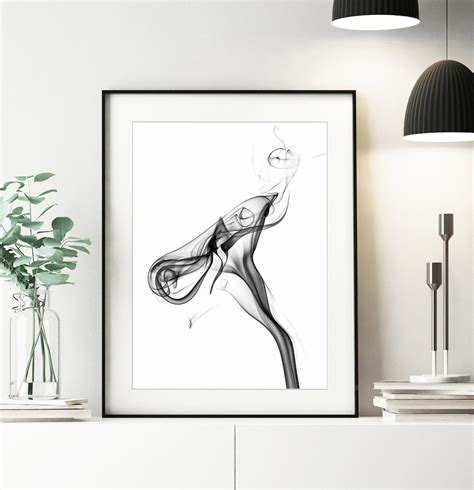 Smoke Print Abstract Black and White Art Smoke Poster Smoke - Etsy