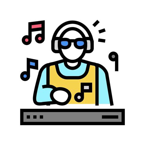 dj performing music color icon vector illustration 10345626 Vector Art at Vecteezy