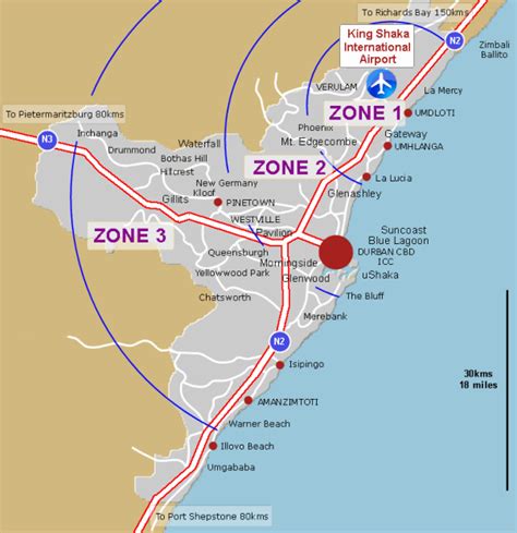 King Shaka Airport Map