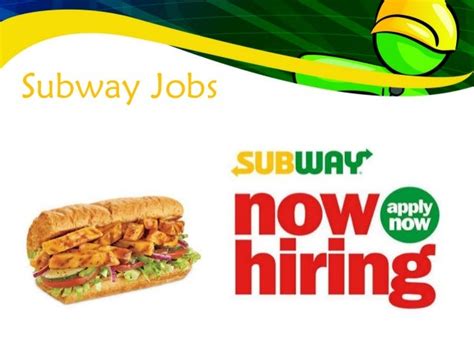 Subway sandwich artist job