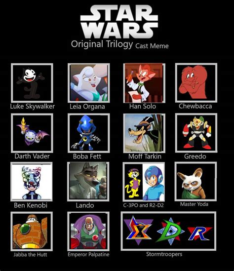 Star Wars (Original Trilogy) Cast by davidthehedgehog2005 on DeviantArt