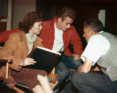 Natalie Wood, James Dean, and director Nicholas Ray behind the scenes ...