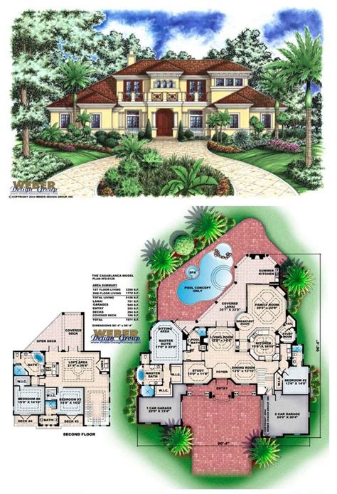 Mediterranean House Plan: Island Style Mediterranean Home Floor Plan | Mediterranean house plans ...