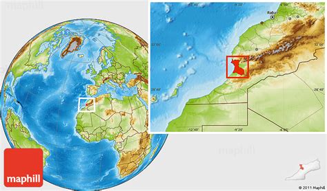 Physical Location Map of Agadir