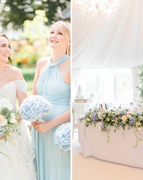 Blue & White Hydrangea Wedding Bouquet and Flowers for a Rustic Barn Wedding - Rock My Wedding