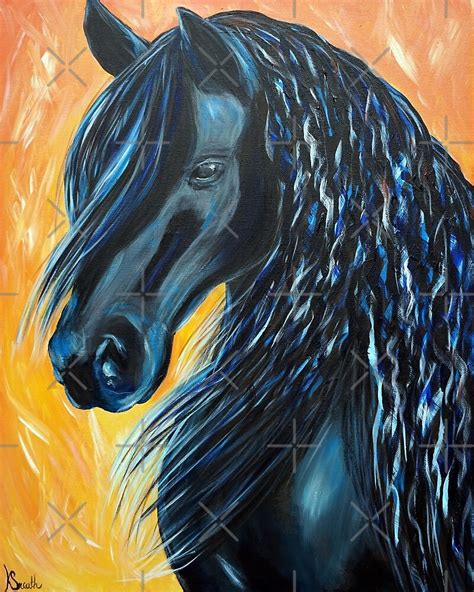 "Black Horse Painting" by Kirsten Sneath | Redbubble