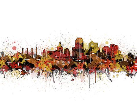 Kansas City Skyline Color Splatter Digital Art by Bekim M - Fine Art America