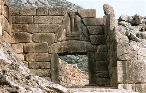 The Lion Gate, Mycenae Gate, Entrace Gate, Lion Gate, Mycenaean Sculpture,