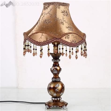 Retro Art European Style Table Lamp Fabric Fringed Lampshade # ...