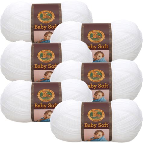 Lion Brand Baby Soft Yarn-White, Multipack Of 6 - Walmart.com