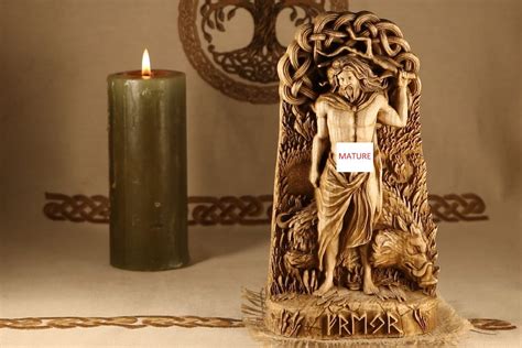 Carved Wood Freyr Figurine Freyr Statue, Norse Pagan Decor - Etsy