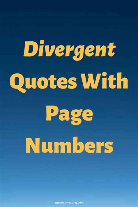 50 Divergent Quotes With Page Numbers | Ageless Investing