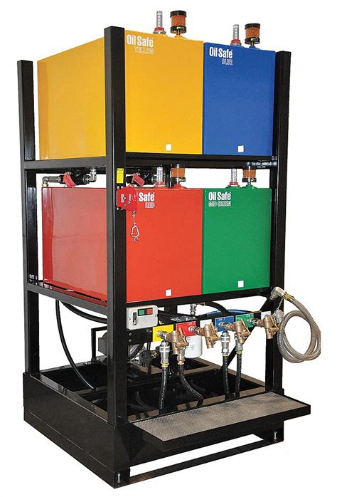 OIL SAFE 4-Tank Bulk Storage System, Aluminized Steel, 65 gal, 46 in W X 61 in X D88 in H ...