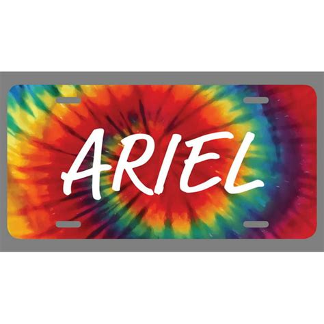 Ariel Name Tie Dye Style License Plate Tag Vanity Novelty Metal | UV ...