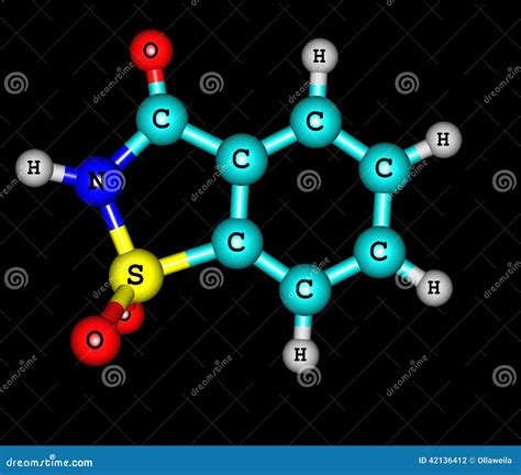 Saccharin Molecular Structure On White Background Royalty-Free Stock ...