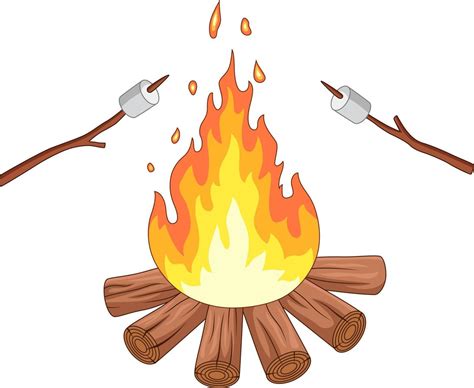 Campfire and marshmallow roast on a stick 8390011 Vector Art at Vecteezy