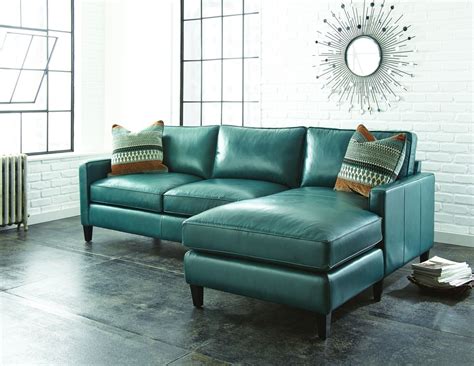 Green Leather Sectional Sofa - sofa living room ideas