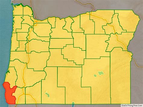 Map of Curry County, Oregon - Thong Thai Real