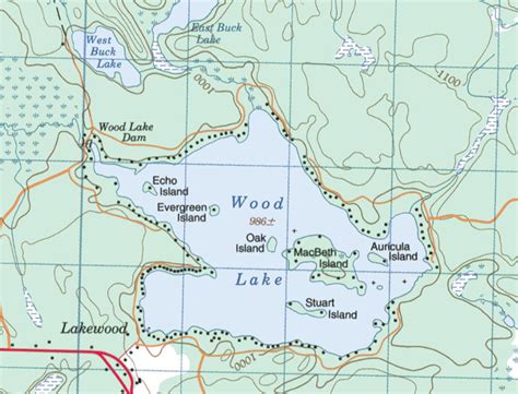 Topographical Map of Wood Lake - Wood Lake - Muskoka