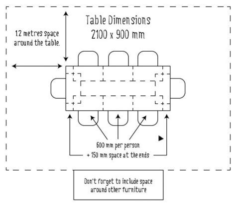 8 People Dining Table Size