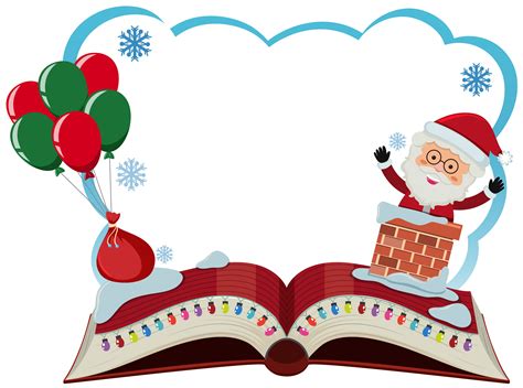 Border template with santa and balloons 591570 Vector Art at Vecteezy