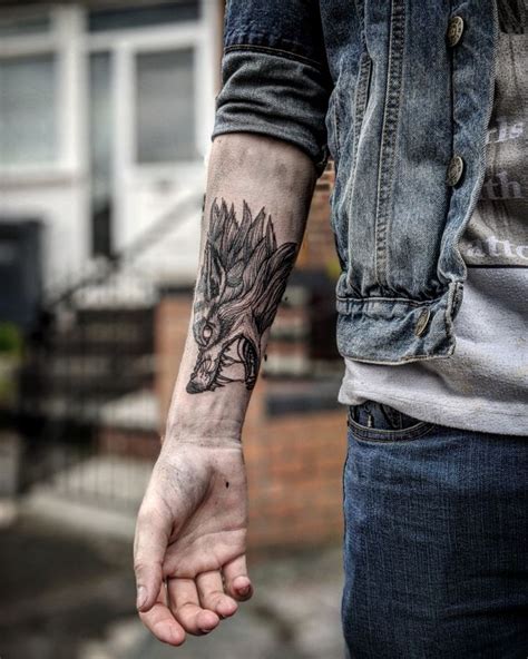 Wolf tattoo fierce wolf in 2024 | Wolf tattoo, Tattoos, Flower tattoo