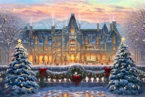 Christmas at Biltmore® | Thomas Kinkade Studios | Thomas kinkade paintings, Thomas kinkade ...