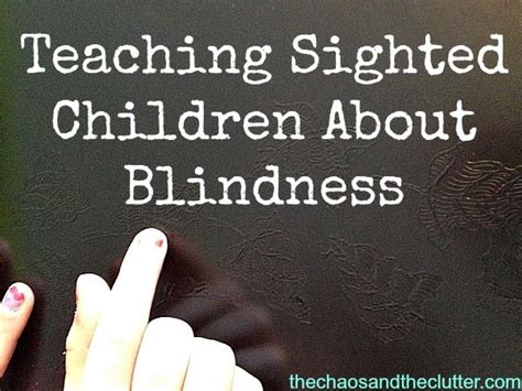 Teaching children about blindness – Artofit