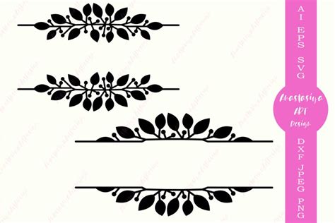 Leaves frame svg, Flower border svg, Mailbox monogram svg