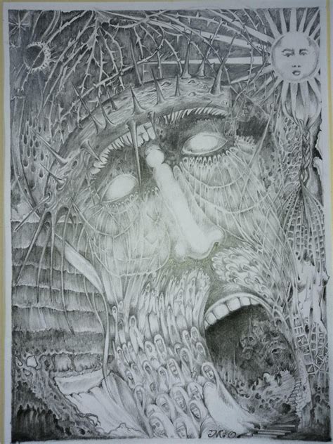 Suffering Drawing - Oleg Manzhelei - Jose Art Gallery