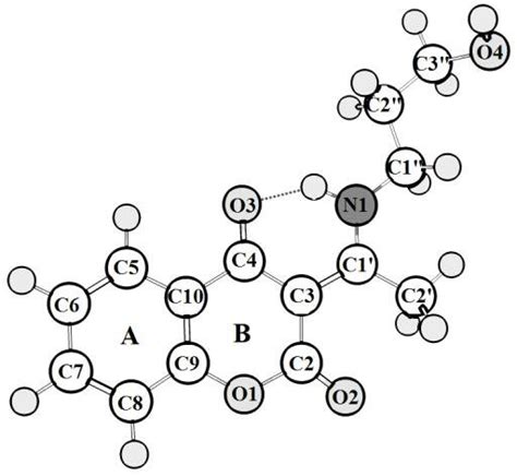 The optimized structure of investigated coumarine derivative obtained ...