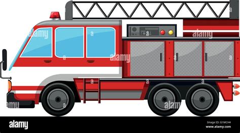 Fire truck with ladder illustration Stock Vector Image & Art - Alamy