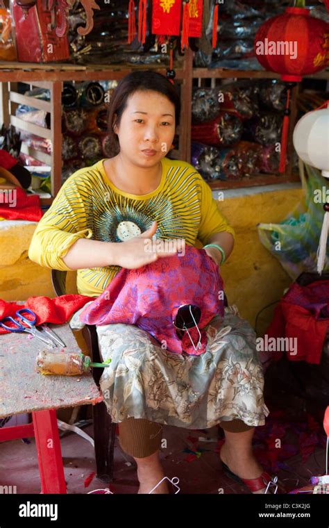 Lantern making, Hoi An, Vietnam Stock Photo - Alamy