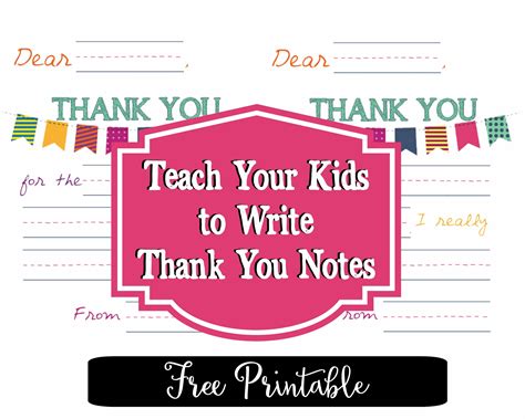 Printable Thank You Notes That Will Make Your Kids Feel Like Rockstars