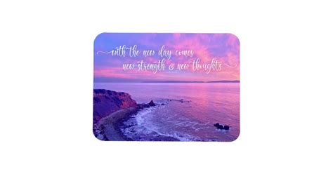 Purple Pink Ocean Sunset Photo Inspirational Quote Magnet | Zazzle