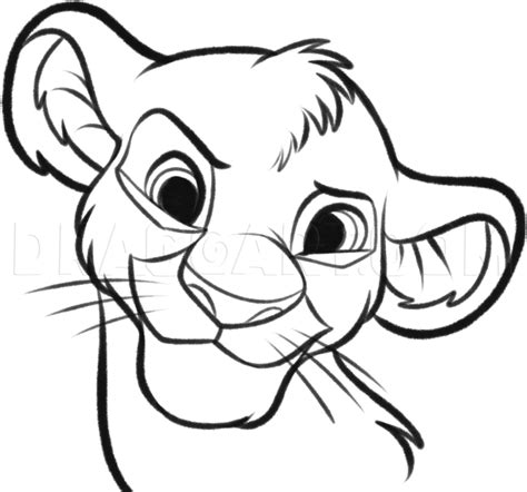 Simba Drawing Step By Step