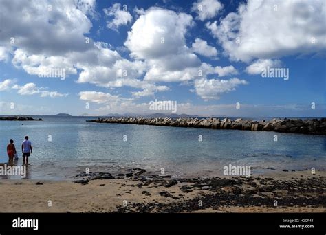 Flamingo Beach Playa Blanca Lanzarote Canary Islands Stock Photo - Alamy