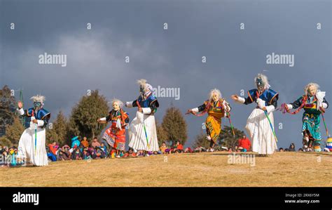 Bhutan mask dance Stock Photo - Alamy