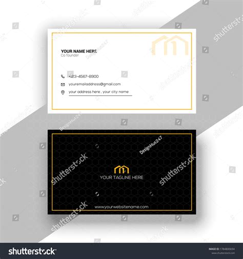 Minimalist Black White Business Card Template Stock Illustration ...