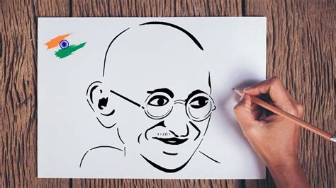 🇮🇳 Gandhiji Easy Drawing Step by Step | How To Draw Mahatma Gandhi