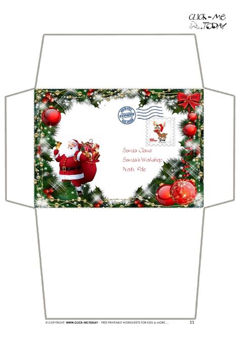 Craft envelope - Letter to Santa Claus -Christmas Decoration-11 | Christmas envelope template ...