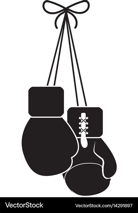 Contour boxing gloves hanging icon Royalty Free Vector Image