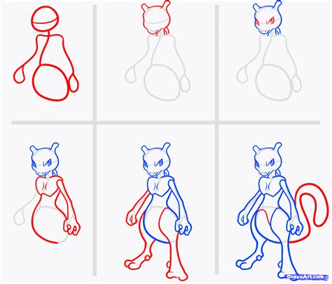 How to Draw Mewtwo Easy, Pokemon, Step by Step, Pokemon Characters ...