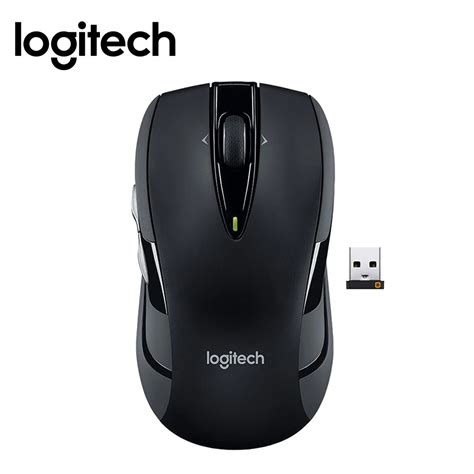 Logitech M545 2.4Ghz Wireless Mouse With Two Extra Thumb Buttons Black / Blue for PC Game Office ...