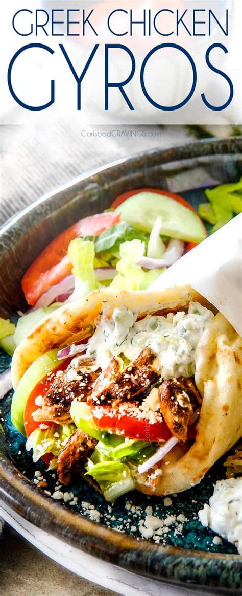 Greek Chicken Gyros With Tzatziki Sauce How To Freeze Make Ahead Etc